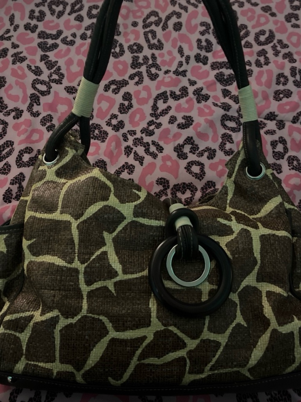 Stylish Brown Giraffe-Print Tote Bag